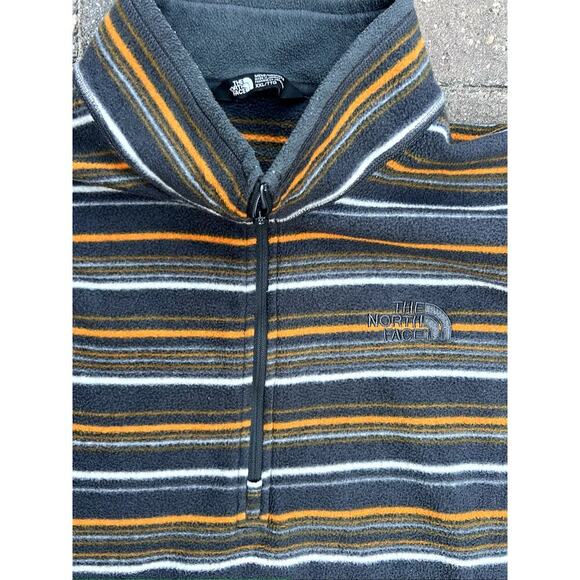 The North Face retro style striped quarterzip fleece jacket size 2XL - Picture 3 of 3